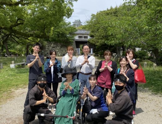 仙台からのお客様、忍者と共に和歌山城観光。